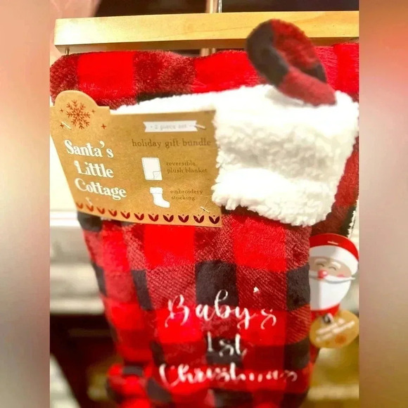 Baby’s First Christmas Stocking and Throw Blanket - Picture 8 of 9